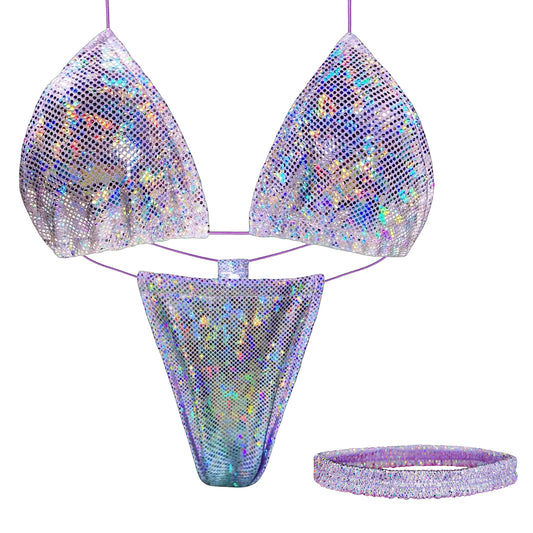 ACE Tieable Microkini + Garter: Halo Lilac