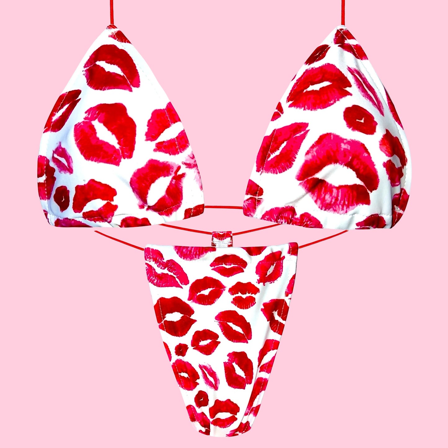 ACE Tieable Microkini: Kiss Kiss Red