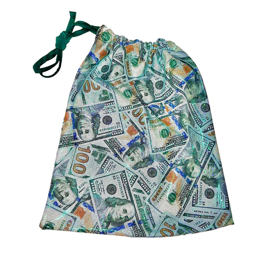 ACE Money Bag: HU$TLER Sparkly Money Green