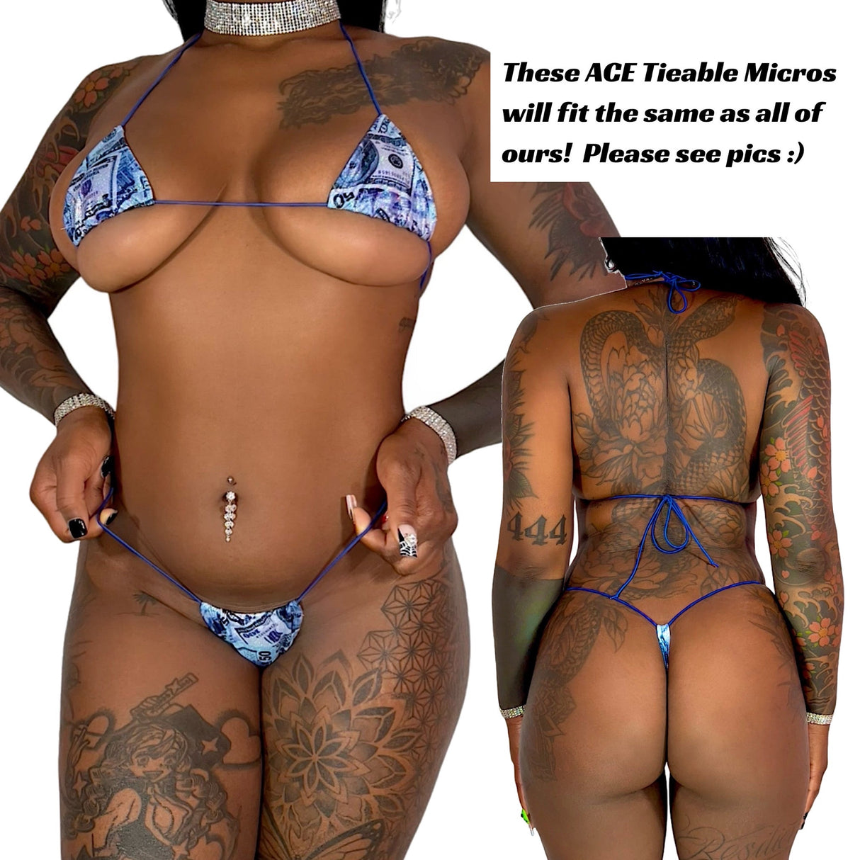 ACE Tieable Microkini: Spiderwebs Holo Pink