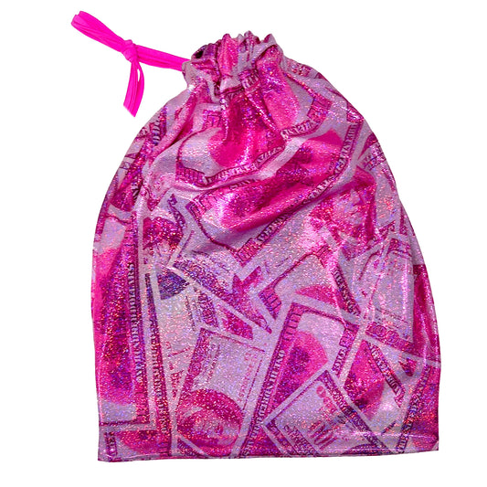 ACE Money Bag: HU$TLER Sparkly Money Pink