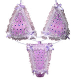 Bedazzled Microkini: Lacy Trim Lilac