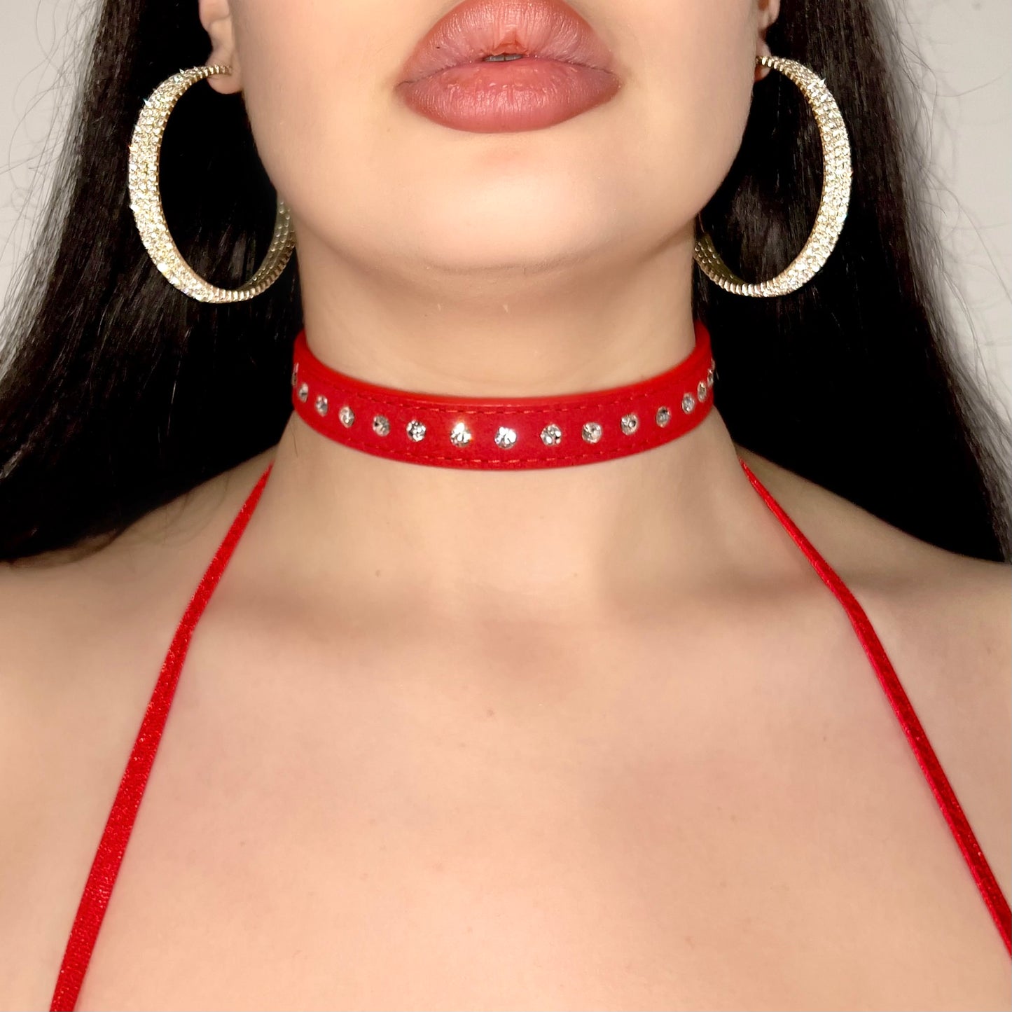 Diamond Collar Choker: Red