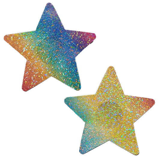 Pretty Star Sparkle Pasties: Rainbow