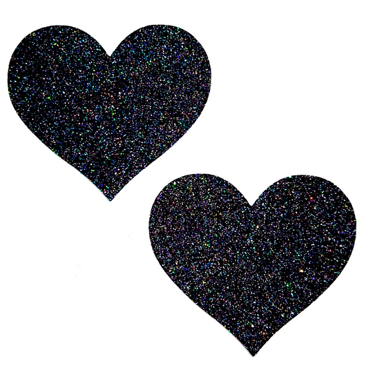 Heart Throb Pasties: Glitter Black
