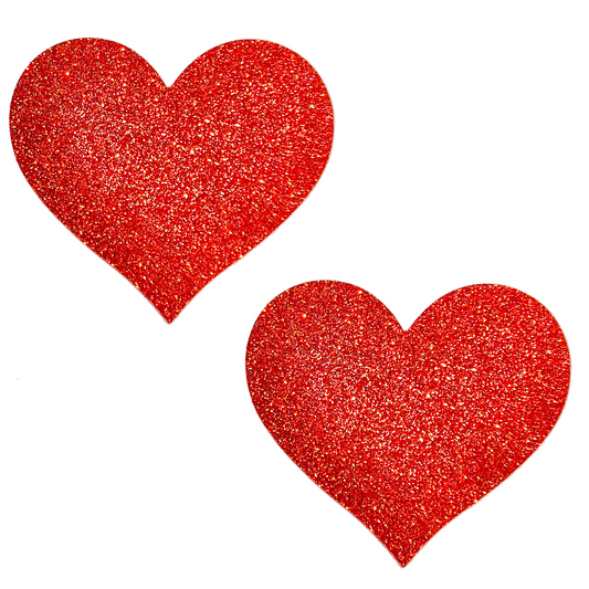 Heart Throb Pasties: Glitter Red
