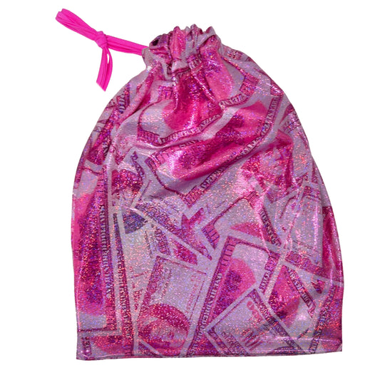 ACE Money Bag: HU$TLER Pink Sparkly Money