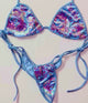 Sequin Velvet Side Tie Kini Set: Baby Blue