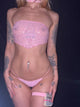 AC Bedazzled Elastic Strap Thong: Princess Baby Pink