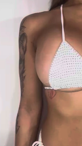 Angel Aura Hi Waist Set: Bedazzled White