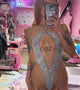 Pure Bliss Sequin Lace Onesie: Baby Blue
