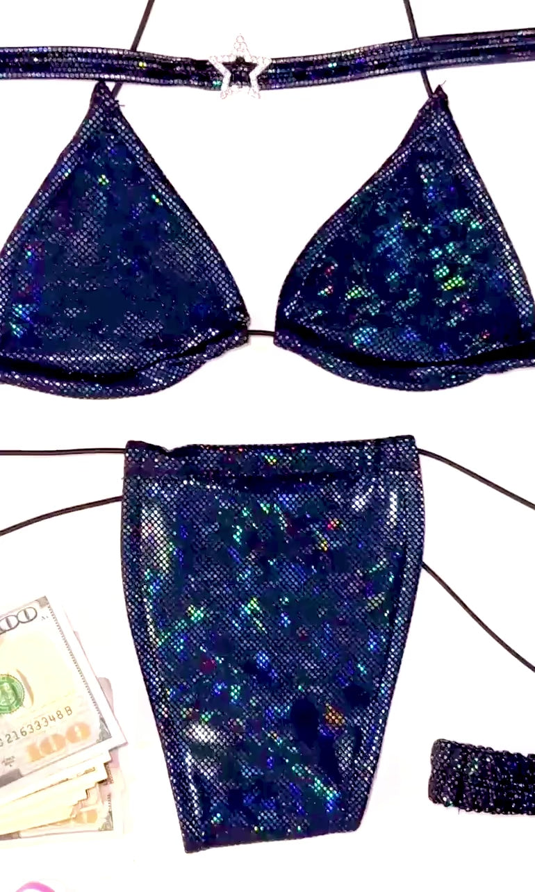 ACE Tieable Microkini Set + Charm Choker: Halo Black