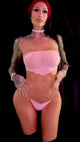 AC Bedazzled Elastic Strap Thong: Princess Baby Pink
