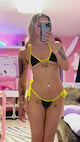 Lil Succubus Side Tie Set: Black Vinyl & Neon Yellow