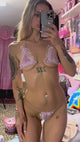 Bedazzled Microkini: Lacy Trim Lilac