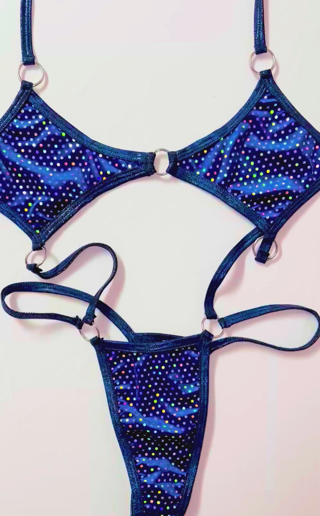 Flawless Holo Sequins Sling Onesie: Velvet Royal Blue