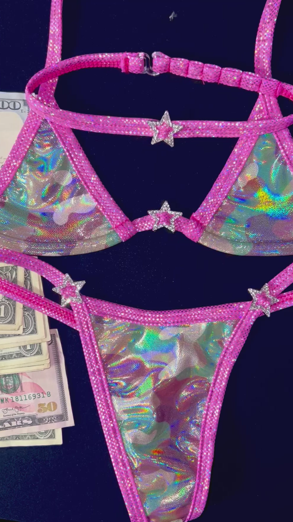 ACE Tri Top: Glossy Camo n' Halo Hot Pink
