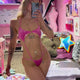 Flawless Holo Sequins Sling Onesie: Velvet Neon Pink