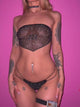 AC Bedazzled Elastic Strap Thong: Demon Time Black
