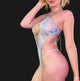 Pure Bliss Sequin Lace Onesie: Baby Blue