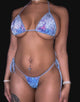 Sequin Velvet Side Tie Kini Set: Baby Blue