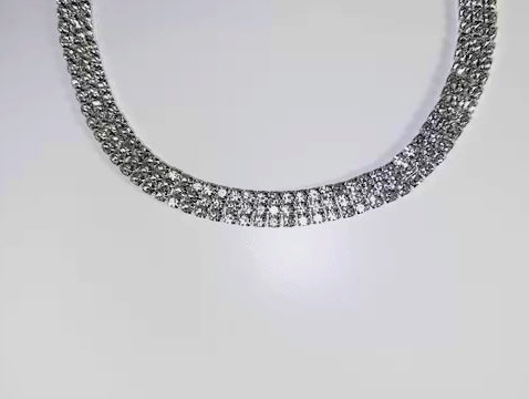 Stripper Baby Drip Diamond Choker: Silver