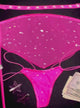 AC Bedazzled Elastic Strap Thong: Pay Me Neon Pink