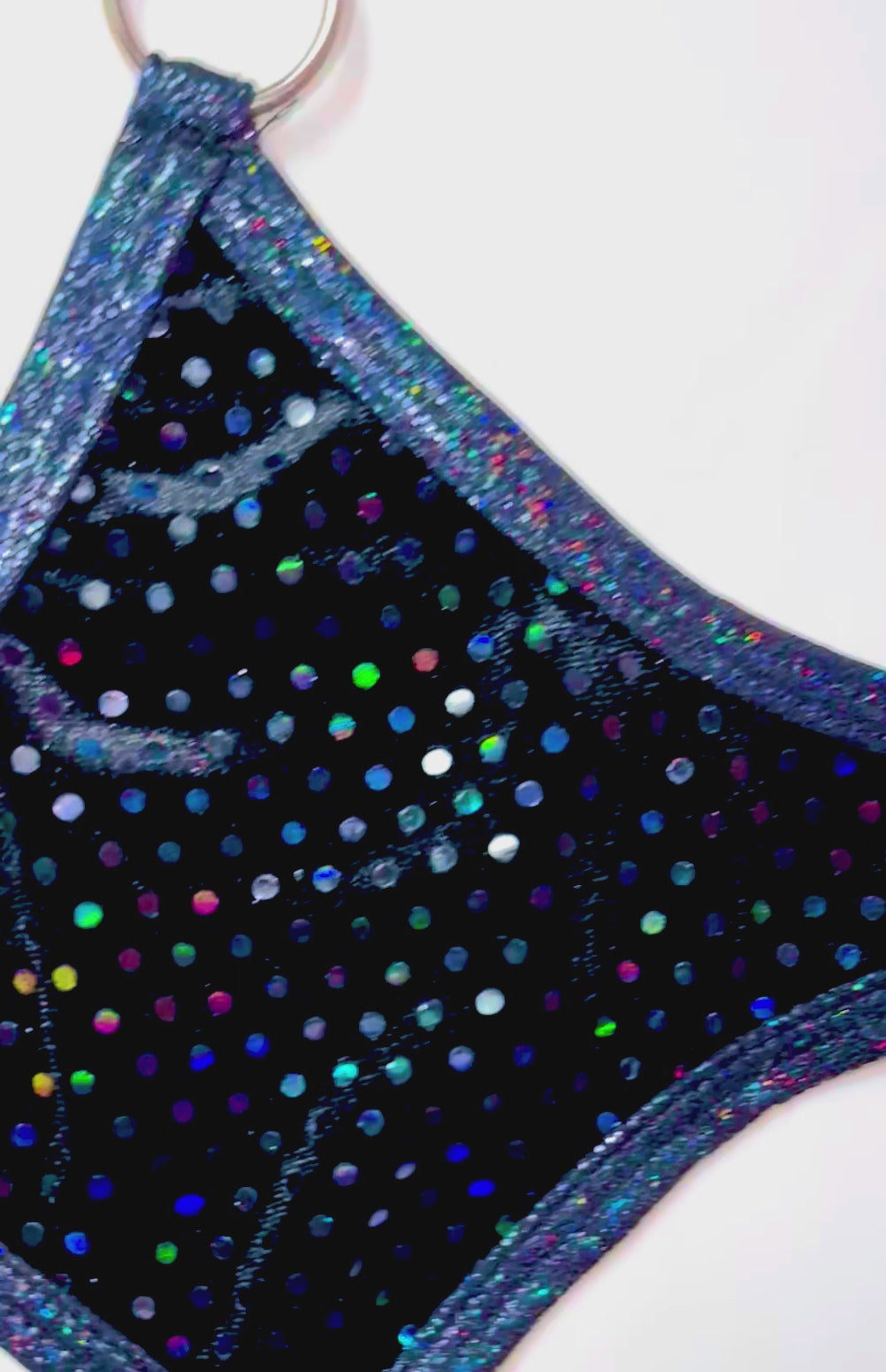 Flawless Holo Sequins Sling Onesie: Velvet Black