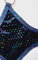 Flawless Holo Sequins Sling Onesie: Velvet Black