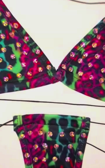 Bedazzled Microkini: Leopard Tie Dye