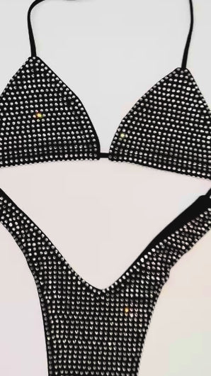 Angel Aura Hi Waist Set: Bedazzled Black