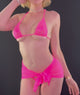 3 Piece Mesh Kini w. Wrap: Mesh Hot Pink