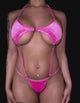 Flawless Holo Sequins Sling Onesie: Velvet Neon Pink