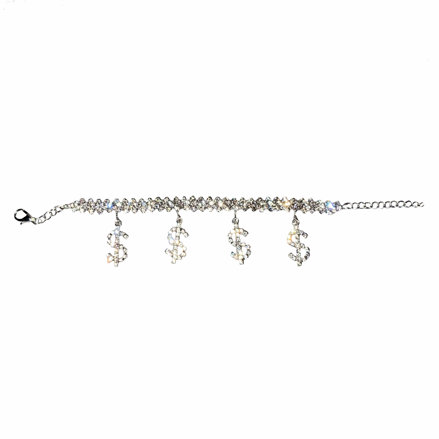 Money Dance Diamond Anklet: Silver