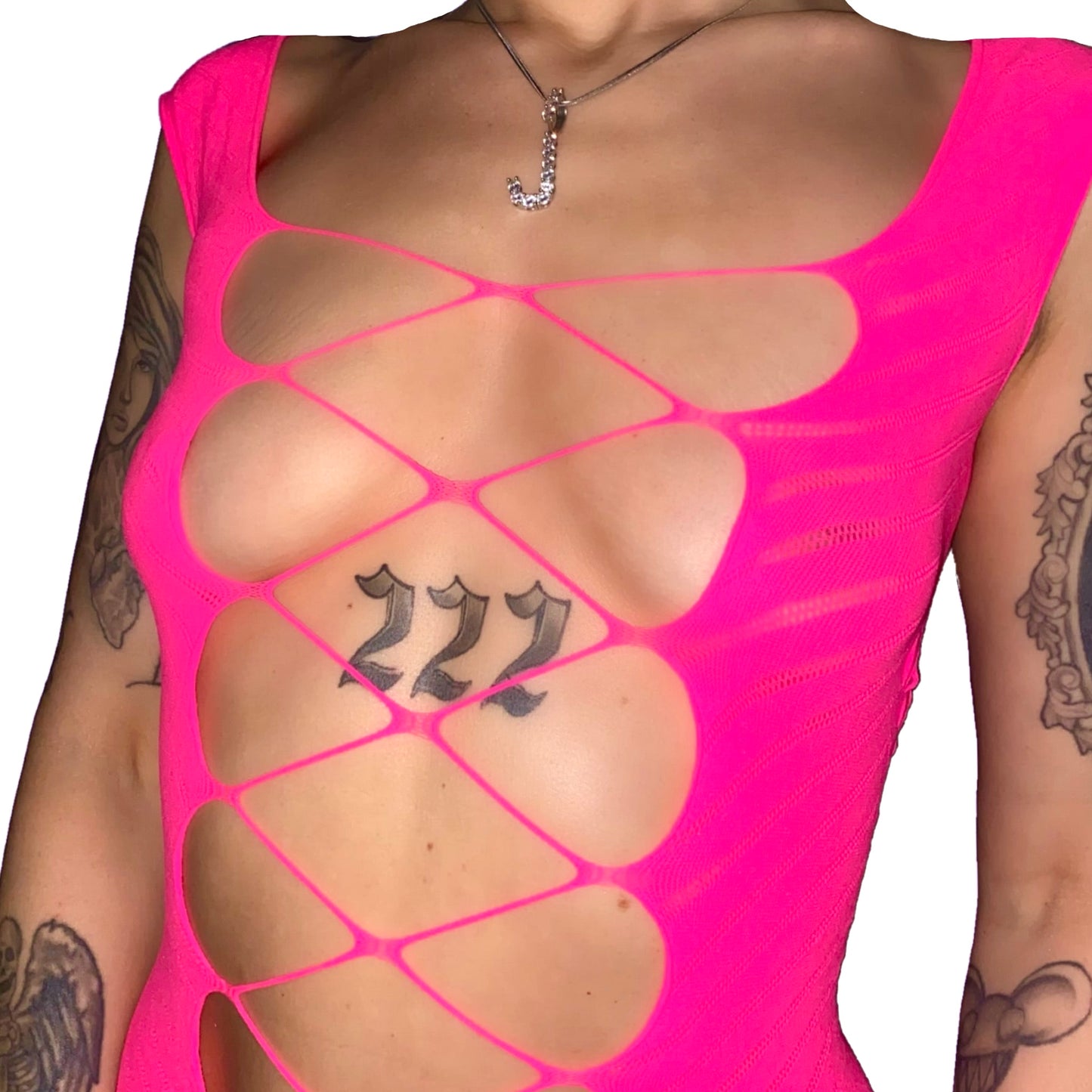 Supa Slut Barely There Dress: Neon Pink