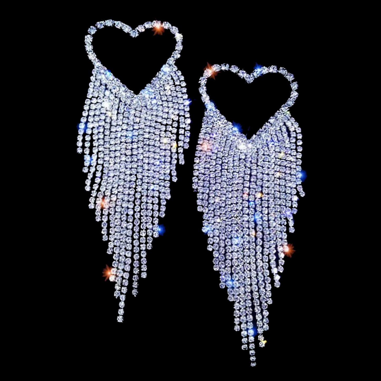 Luxe Love Diamond Heart Earrings: Silver