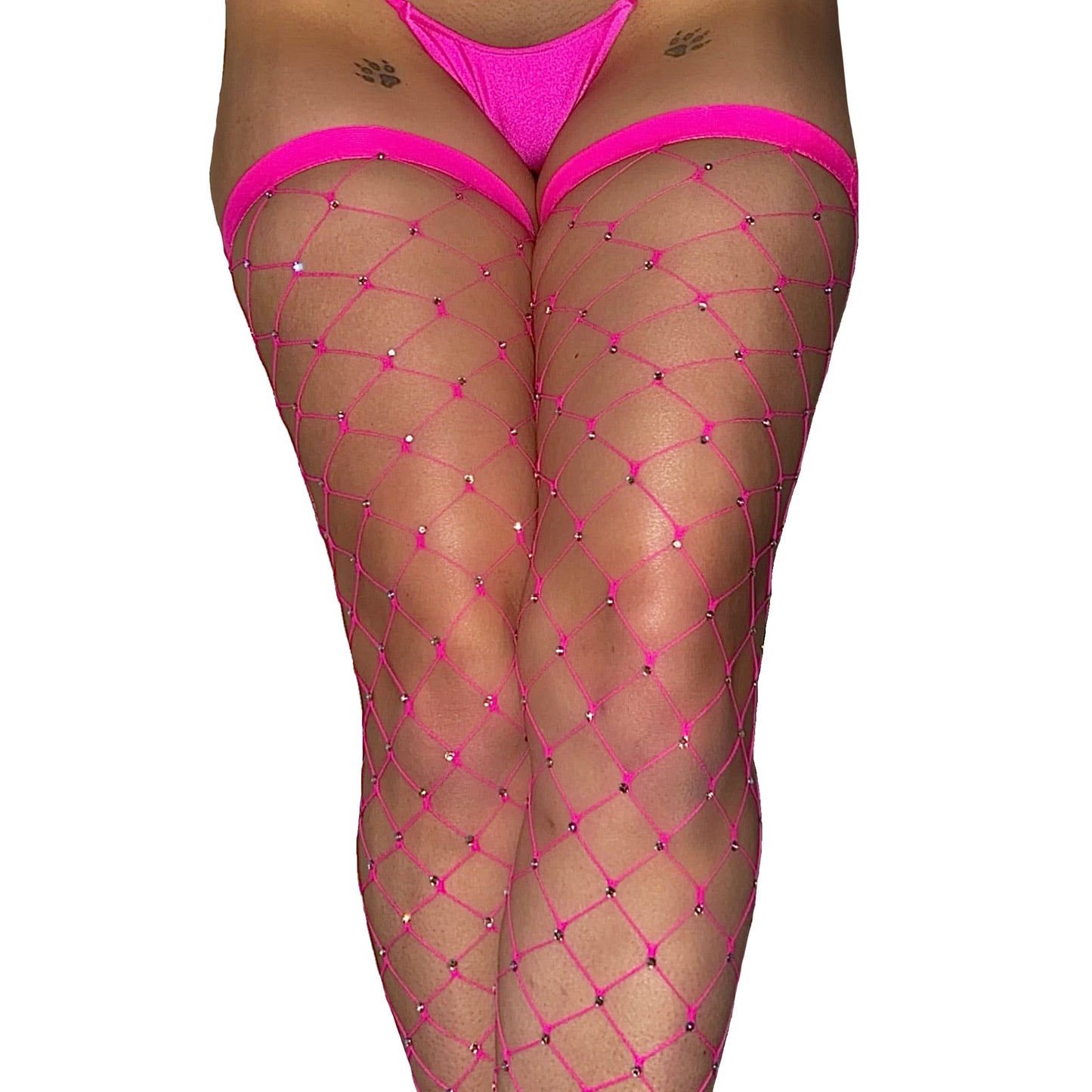 Icy Diamond Thigh Highs: Hot Pink