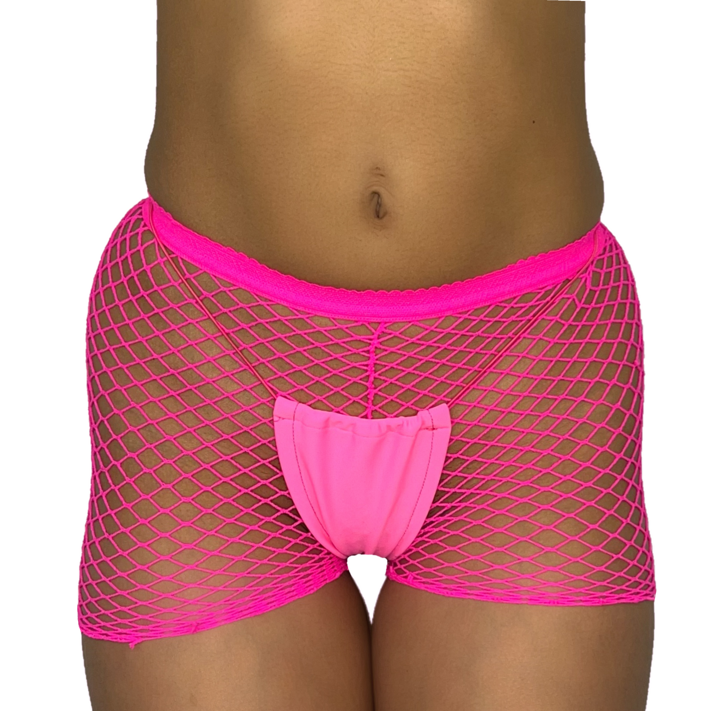 Fishnet Shorts: Neon Pink